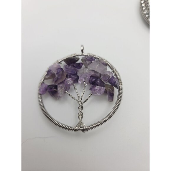 Pendant Amethyst Gemstone Tree of Life Healing Crystals - Picture 1 of 4